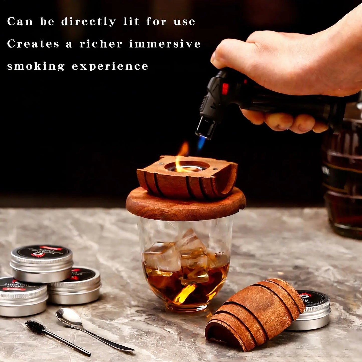 Wooden Whiskey Cocktail Smoker | Spirits Infuser Bar Gift