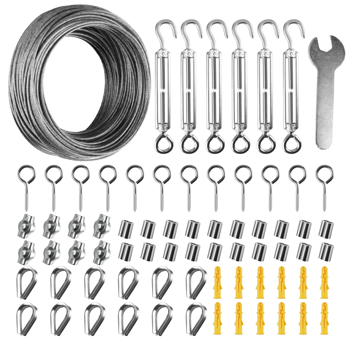 Sun Shade Sail Hardware Kit 24 Pcs – 304 Stainless Steel