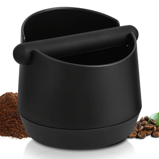 Coffee Knock Box Residue Dump Container, Non-slip Durable Barista Grinding Waste Collection Box Fat Body with Knock Bar Peaceful Pleasures Health and Wellness
