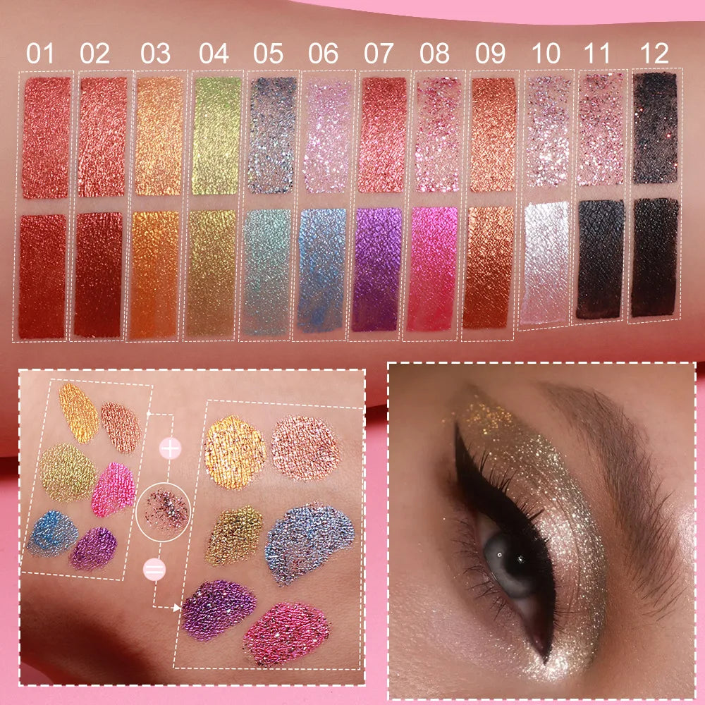 Dual-Ended Liquid Eyeshadow - Long-Lasting, Shimmer Finishes In Red, Blue, Purple, Bronze - Ideal For Holiday And Stage Makeup Peaceful Pleasures Health and Wellness