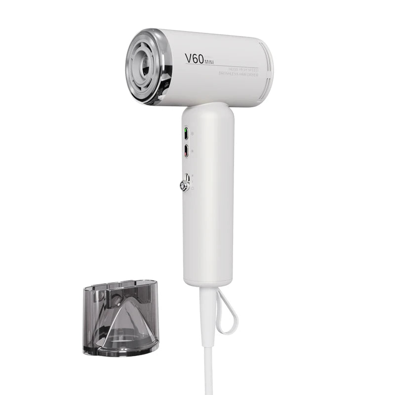 Mini High-Speed Hair Dryer 1400W High-Power Negative Ion Hair Care Portable Home Student Dormitory Travel Mini Hair Dryer Peaceful Pleasures Health and Wellness Pearlescent white EU