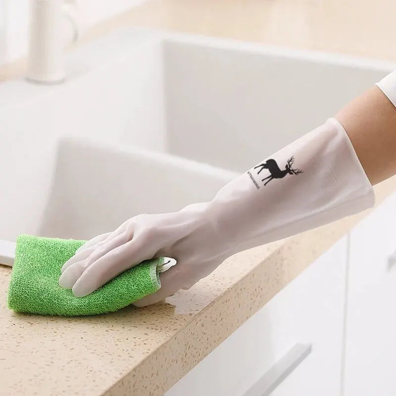 Waterproof Rubber Cleaning Gloves – Dishwashing & Laundry