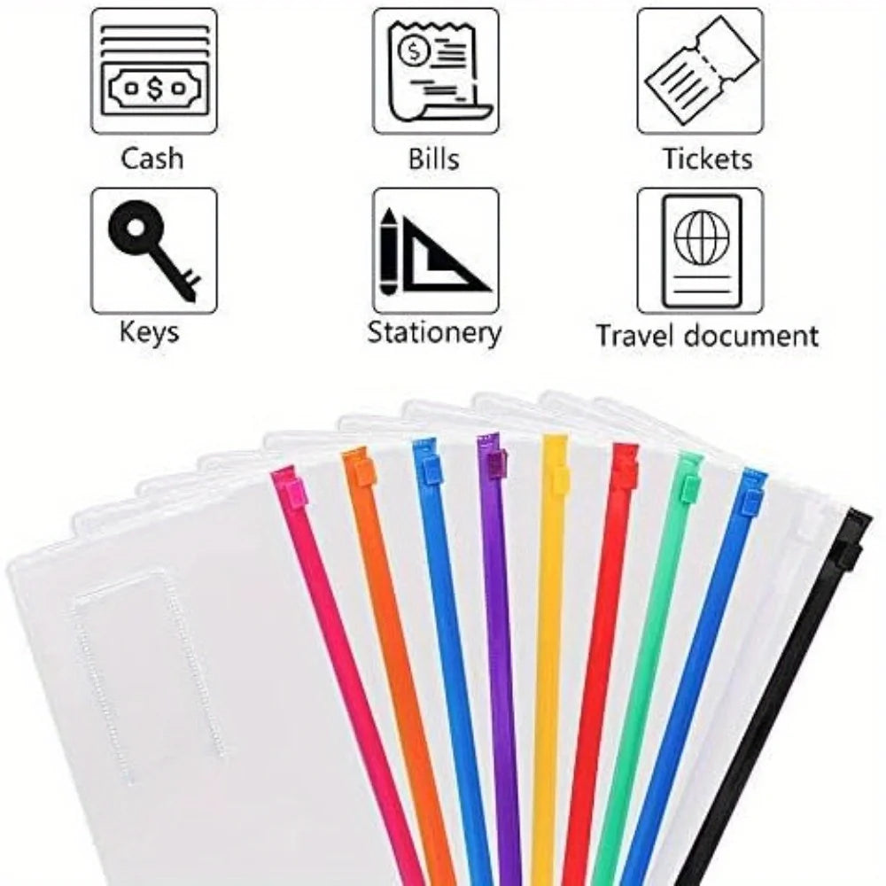 A6 Poly Zip Envelopes 12/24/36pcs – Reusable Plastic Pouches