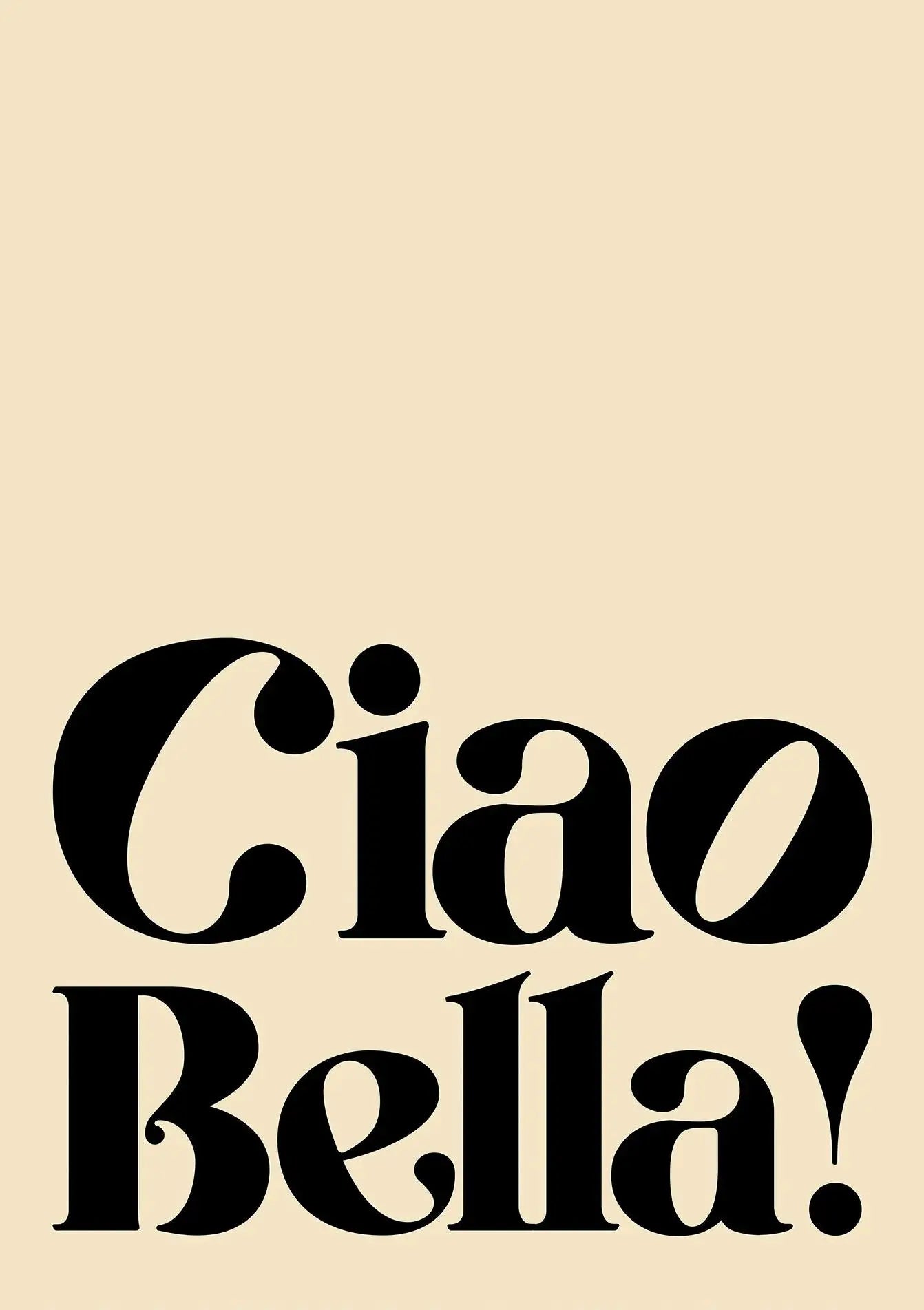 Ciao Bella Quote Canvas Print | Minimalist Wall Art Decor Canvas Wall Art Print Peaceful Pleasures Health and Wellness 2 20x30cm Unframed