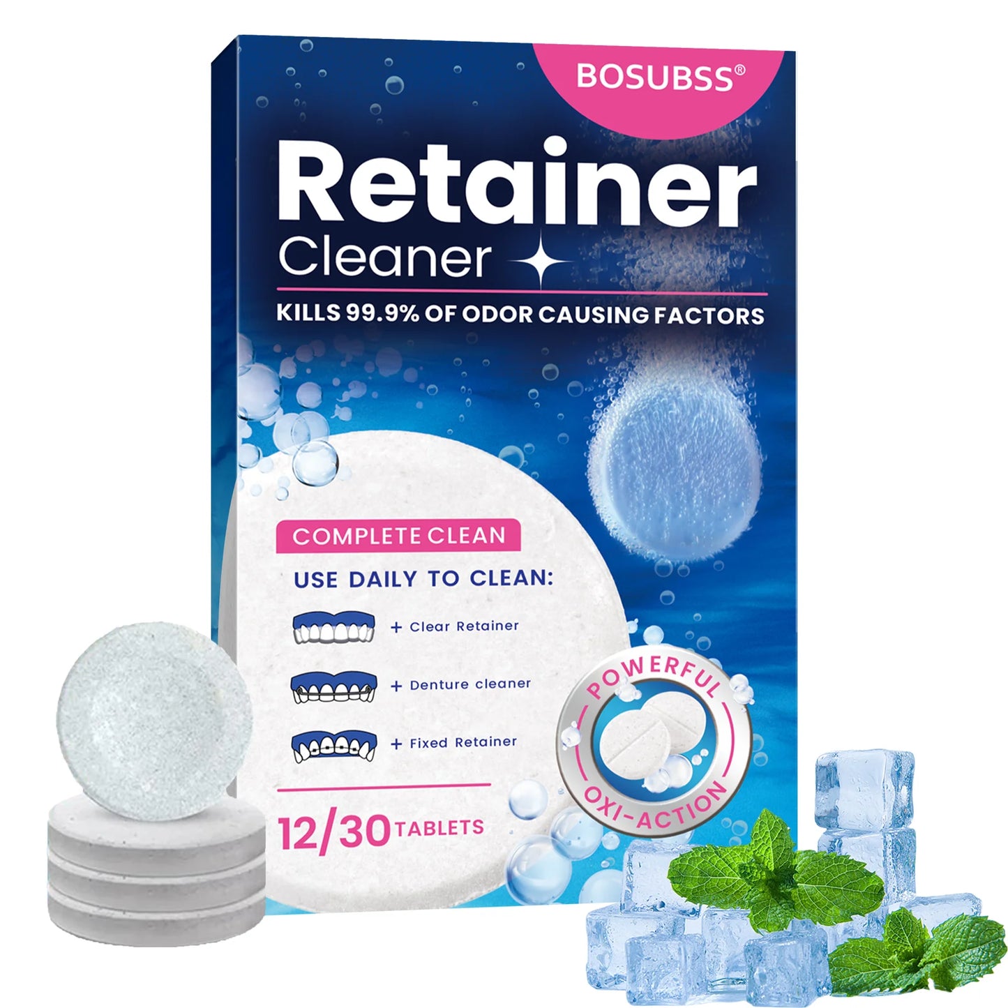 Denture Cleaning Tablets for Retainers, Mouth Guards & Braces