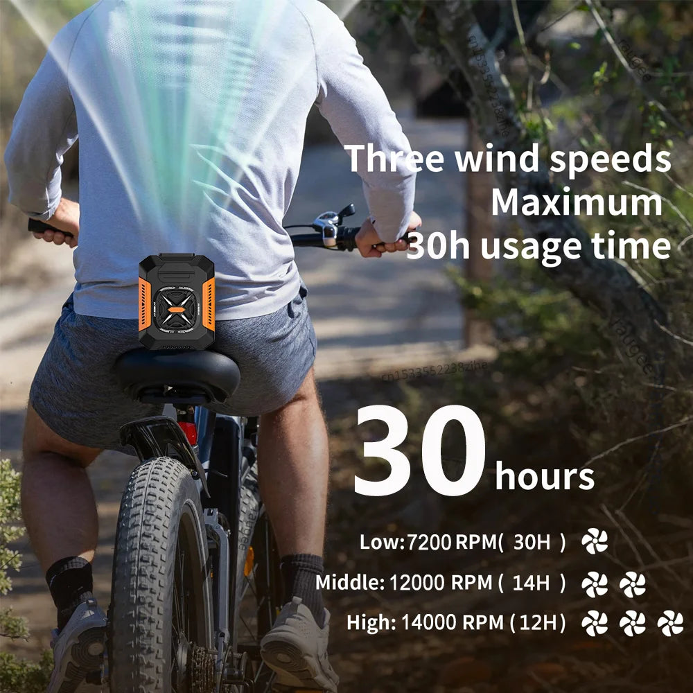 Waist Fan 5000mAh Rechargeable Portable Bladeless Air Conditioner Fan Outdoor Sport Waist Clip Fan with Power Bank Flashlight Peaceful Pleasures Health and Wellness
