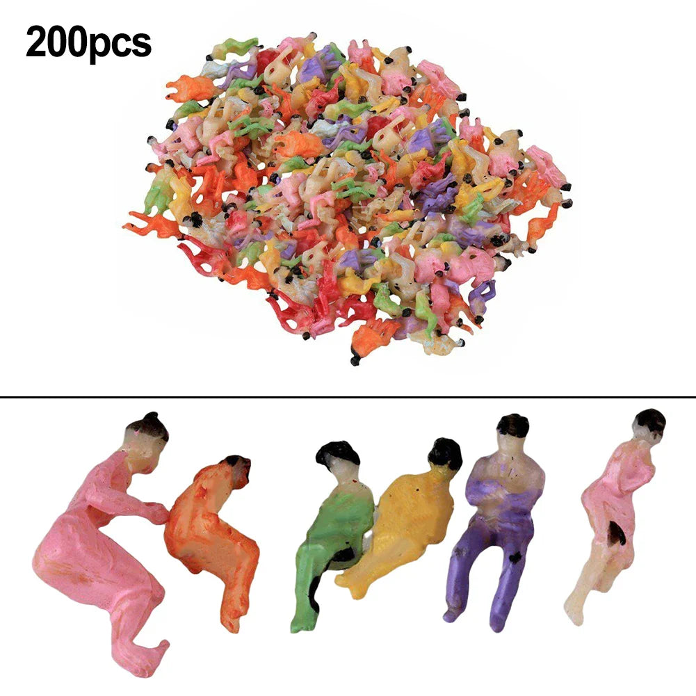 200pcs Painted Model People Figures | 1:100 HO TT Scale Railway