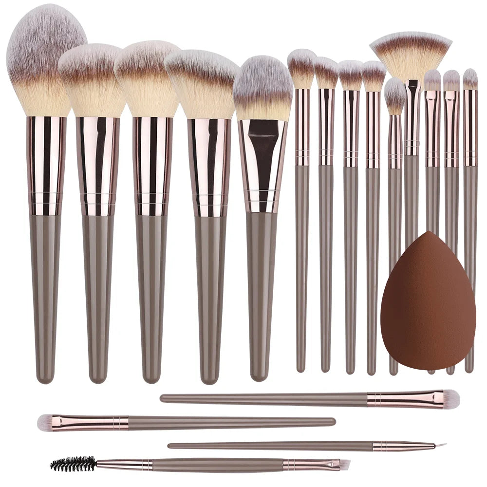 RUNTOIN 3-20Pc Makeup Brush Set | Blush, Foundation & Eyeshadow