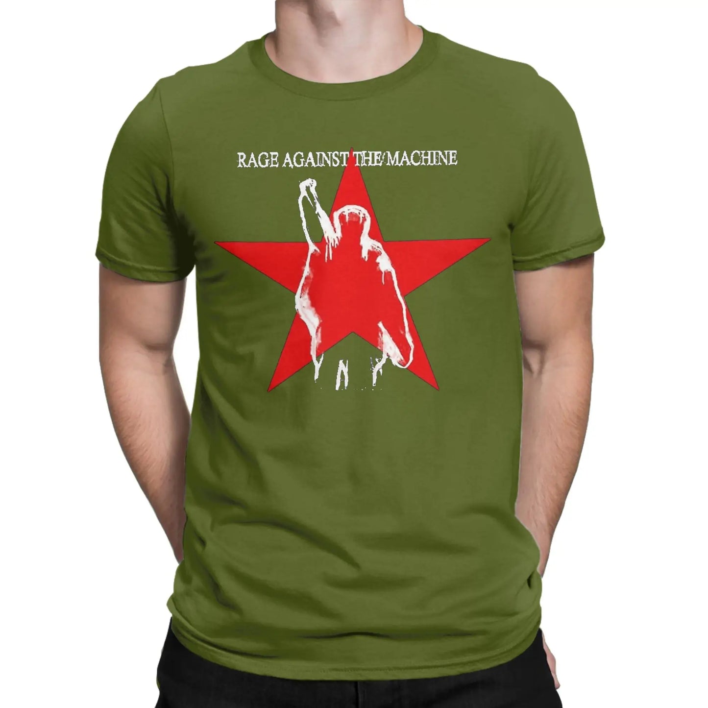 Rages Against The Machines T-Shirt Men RAM band Funny 100% Cotton Tee Shirt Round Neck Short Sleeve T Shirt New Arrival Clothes Peaceful Pleasures Health and Wellness