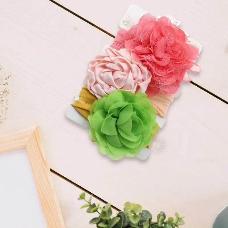 Baby Girl Floral Headband | Soft Nylon Elastic Hair Wrap 0–3Y