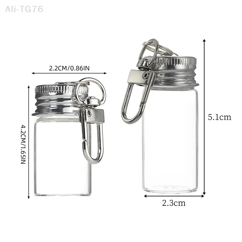 Glass Keychain Storage Bottle 7/10ml | Mini Portable Jar