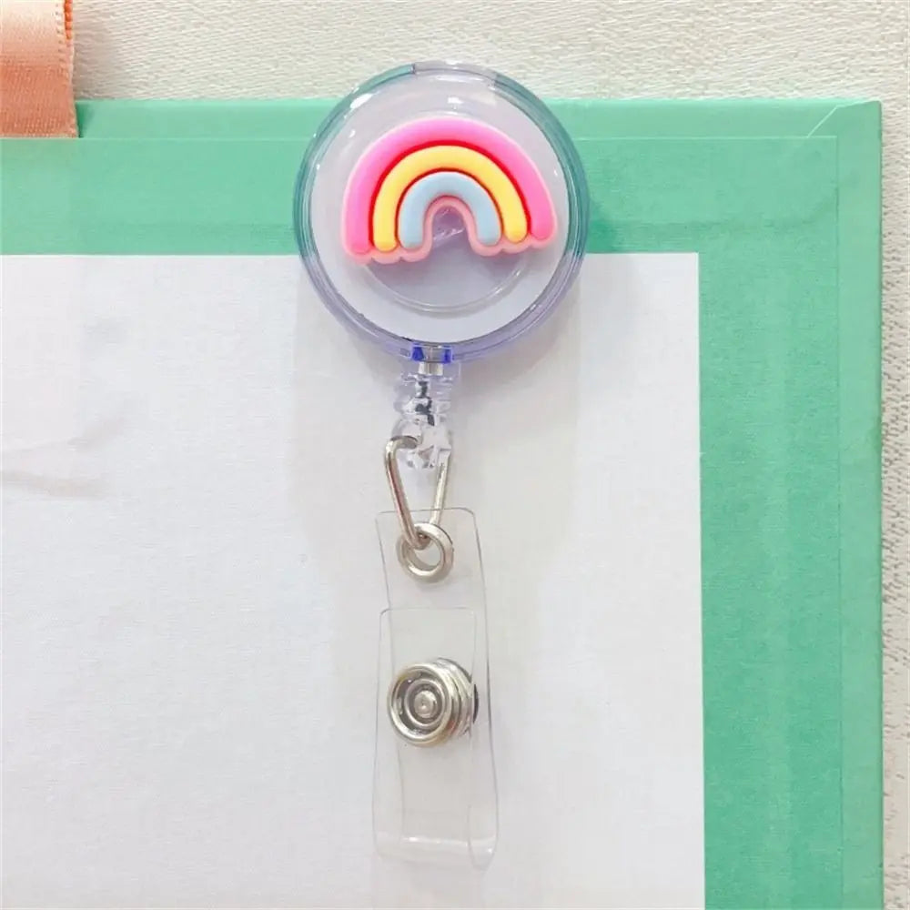 Cute ABS Card Holder Name Tag Nurse Doctor Cartoon ID Card Clips Retractable Badge Reel Badge Holder Name Card Holder Peaceful Pleasures Health and Wellness 15