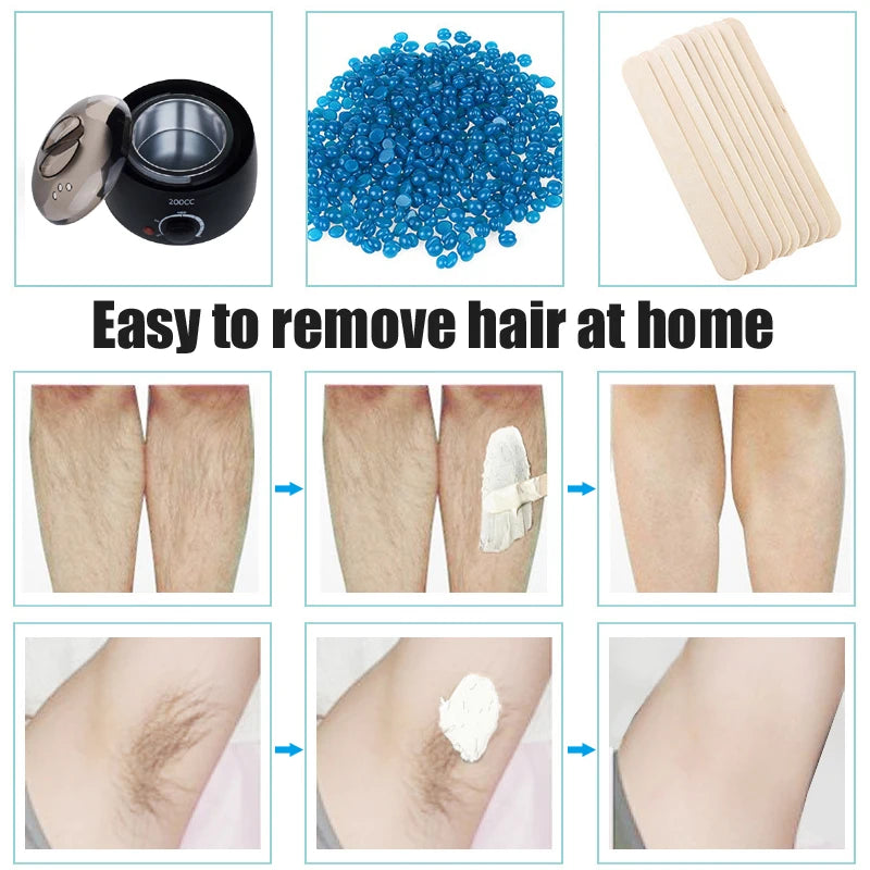 2026 200ML Hair Removal Tool Warmer Wax Heater Hands Feet Epilator Depilatory Paraffin Wax Machine Kit/Wax Beans/Wax Heater Peaceful Pleasures Health and Wellness