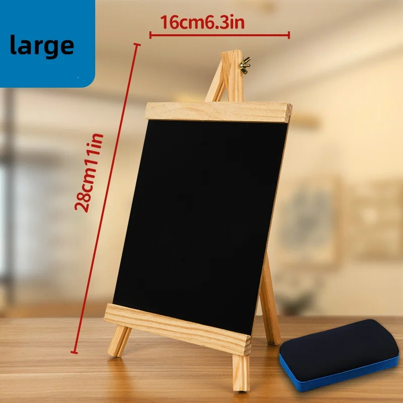 Bview Art Wooden Drawing Easel Chalkboard Stand Double-sided Board