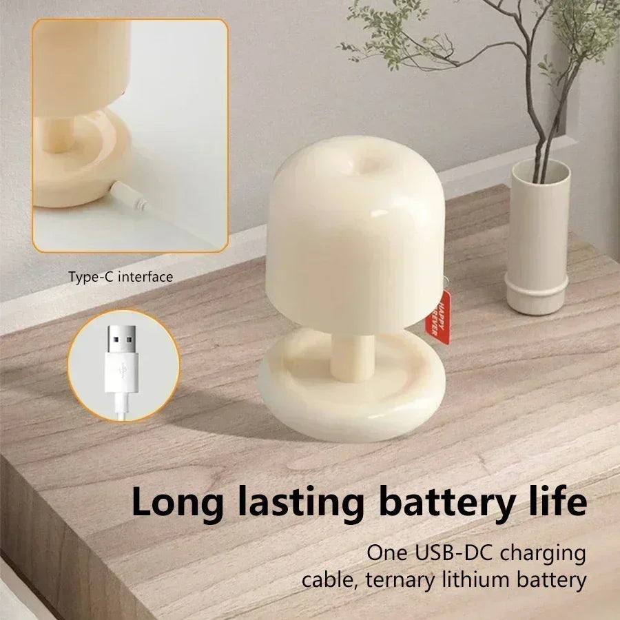 Mini Sunset Night Lamp Desktop Creative USB Rechargeable Ins Mushroom Style Led Night Light for Coffee Bar Home Decor Bedroom Peaceful Pleasures Health and Wellness