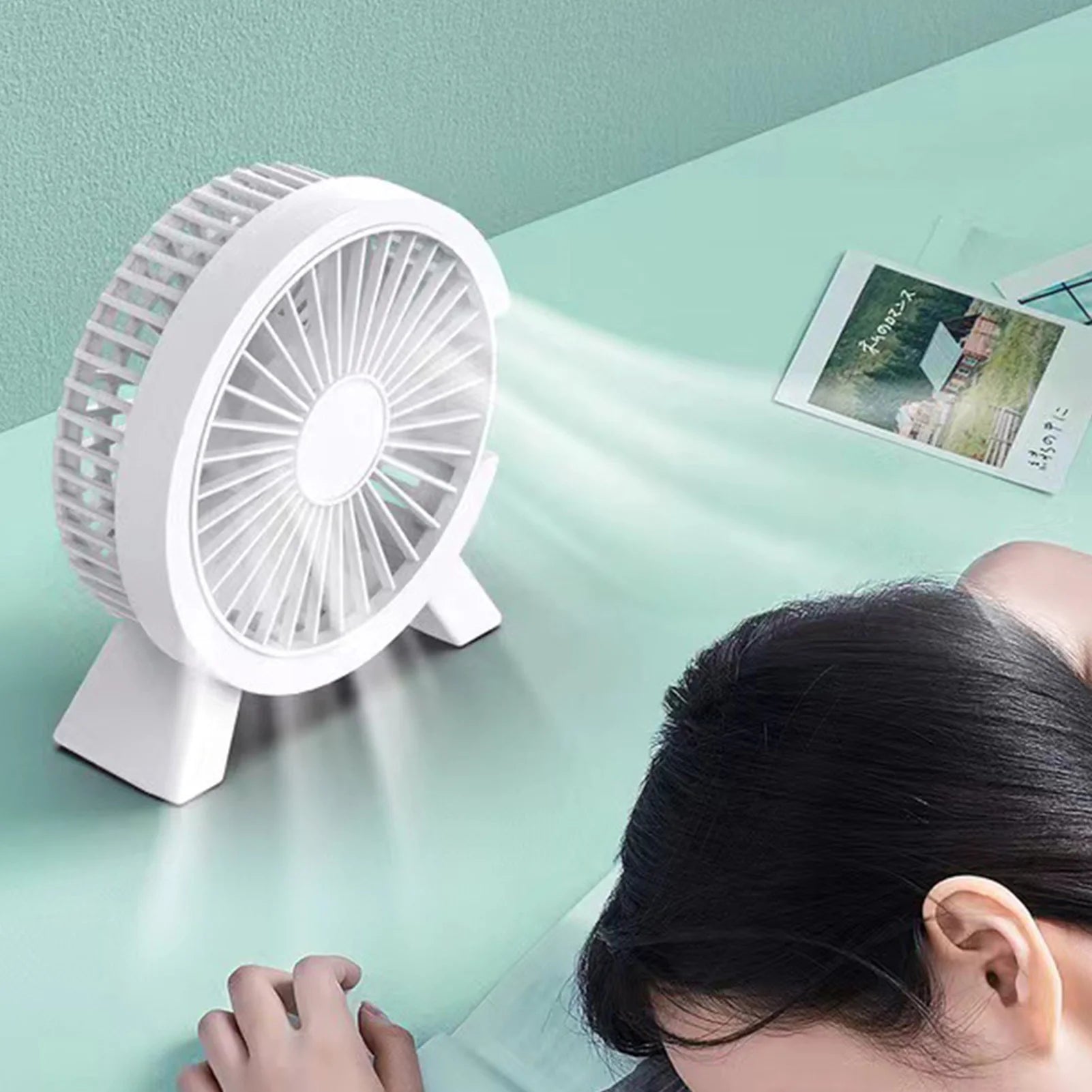 Cooling Table Desk Fan Rechargeable Air Cooler for Traveling Outdoor Office Peaceful Pleasures Health and Wellness