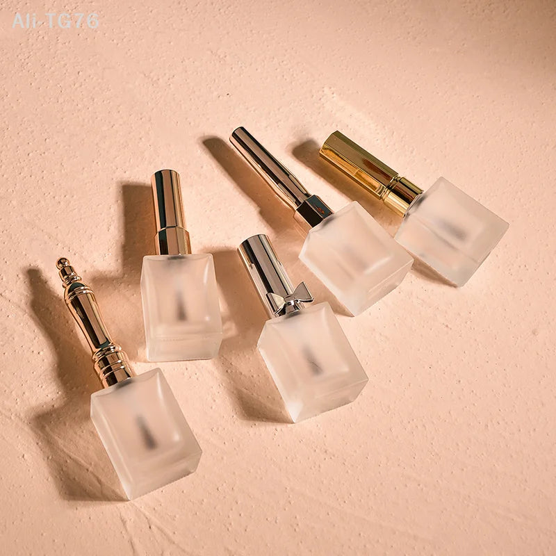 15ml Frosted Glass Nail Polish Bottle with Brush – DIY Nail Art