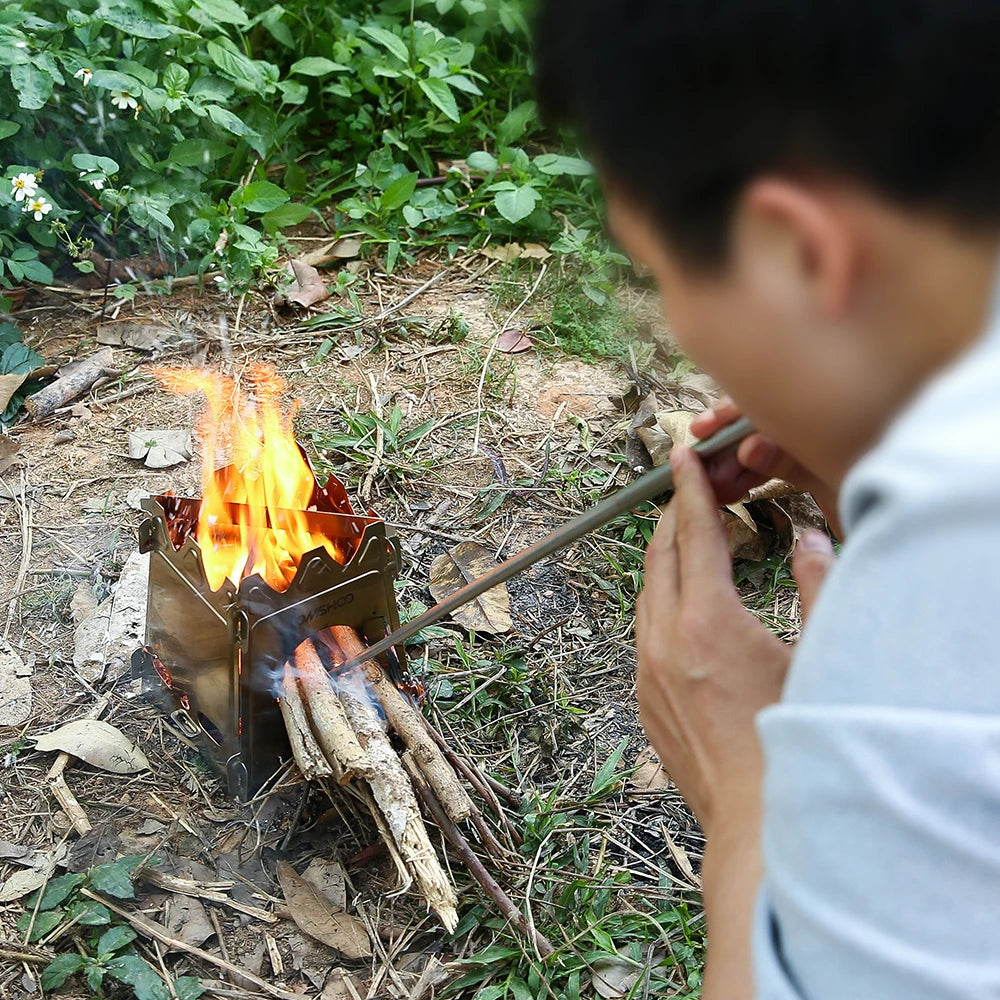 Tomshoo Portable Folding Lightweight Tourist Wood Burner Titanium