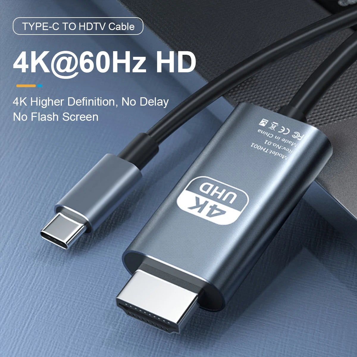 USB-C to HDMI Cable 4K 60Hz | Thunderbolt 3 & 4, 2m USB-C HDMI Cable Peaceful Pleasures Health and Wellness