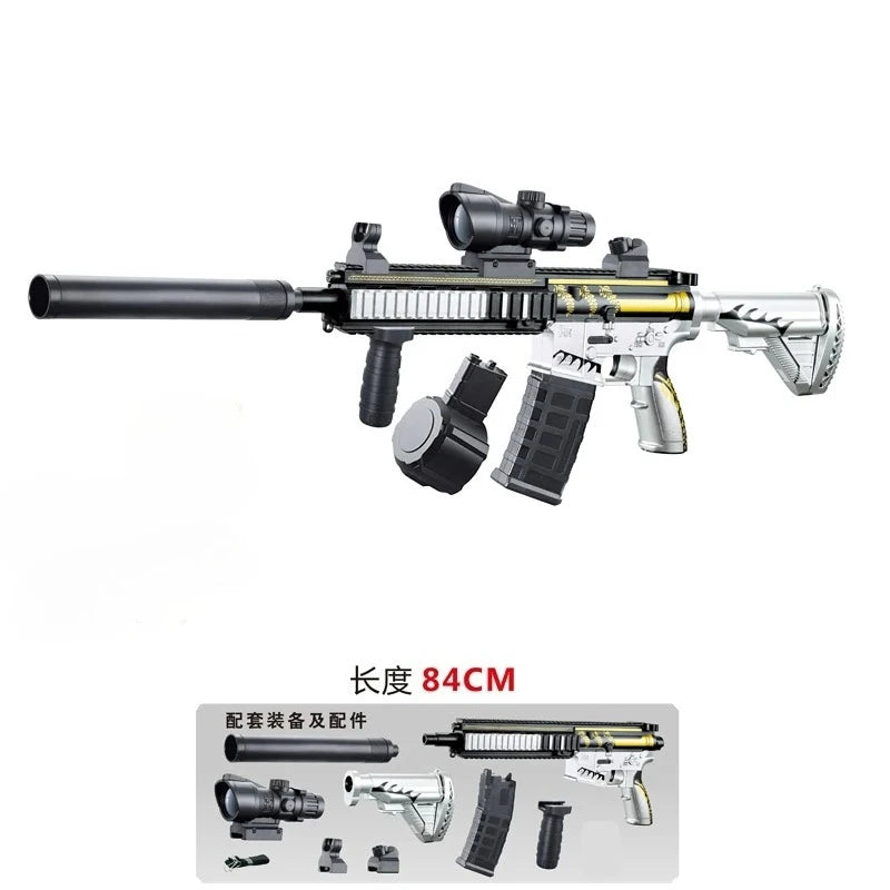 M416 Classic Manual Pull-Up Mode Elastic Gel Ball Launching Toy Gun Boy Outdoor Toy Holiday Christmas Gift Peaceful Pleasures Health and Wellness M416