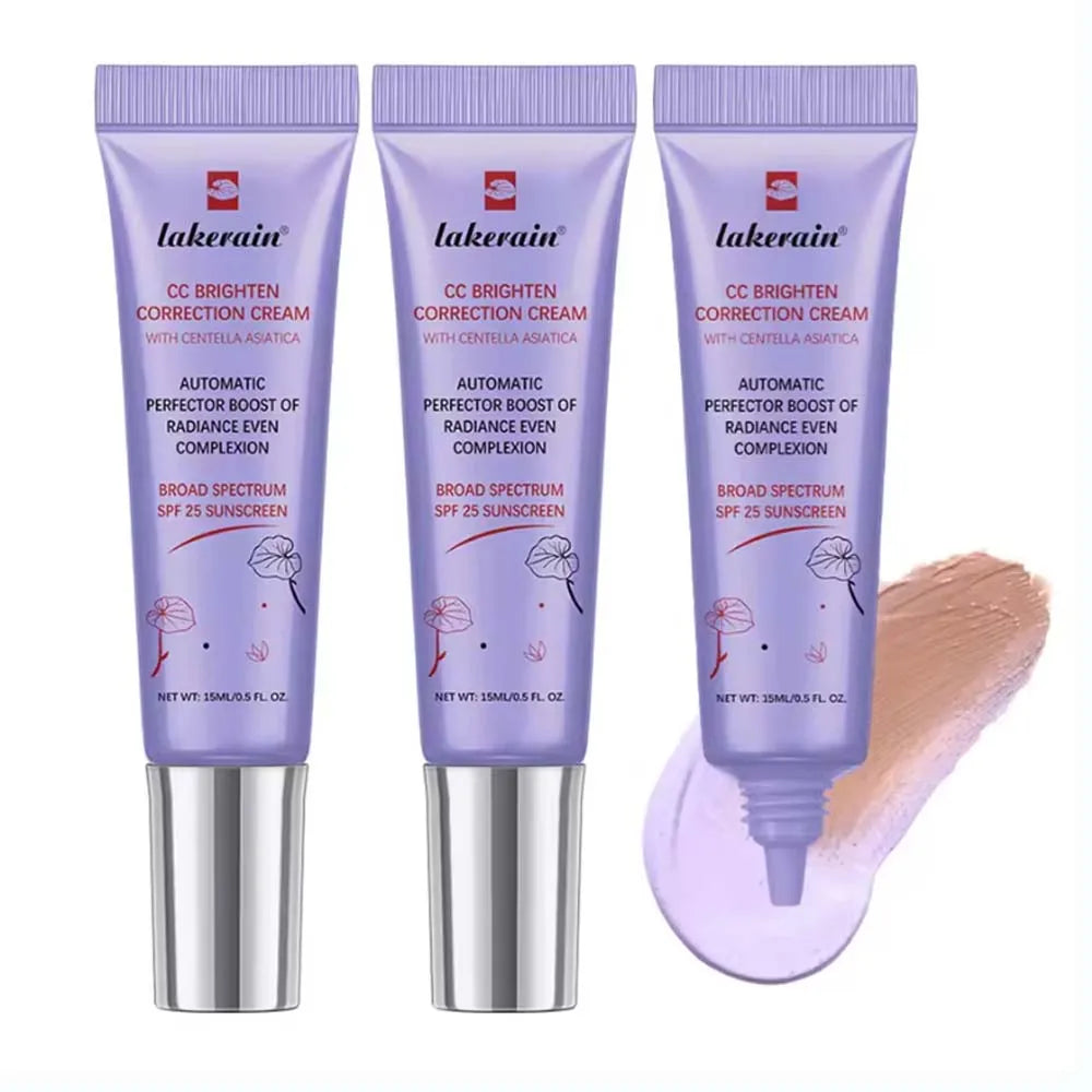 CC Cream Color Changing Liquid Foundation Centella Korean High Coverage Foundation Foundation Cream for Face Base Makeup Peaceful Pleasures Health and Wellness 3pcs 1