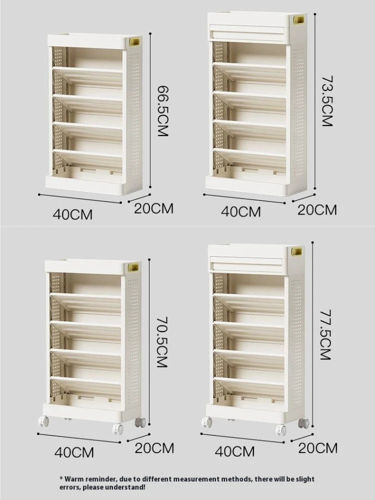 Mobile Bookshelf Storage Rack with Wheels – Kids & Dorms