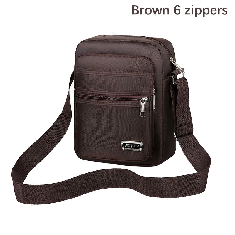 Men's Nylon Waterproof Crossbody Bag – Multi-Pocket Shoulder