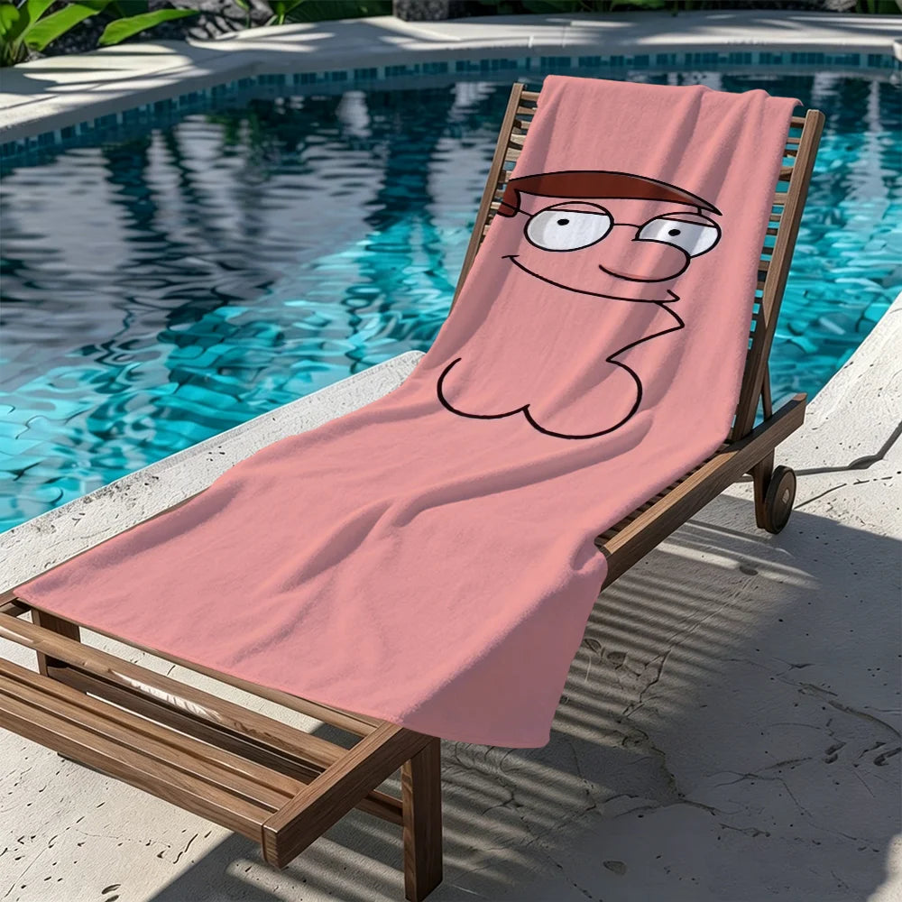 Quick-Dry Cartoon Beach Towel | Soft Pool, Gym & Travel Towel Quick-Dry Beach Towel Peaceful Pleasures Health and Wellness