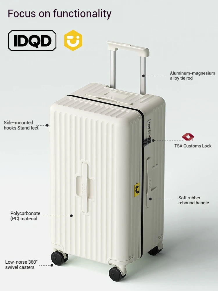 Large Capacity Travel Luggage Aluminum frame Suitcase Trolley Case 22/26/28 inch Travel Suitcase with Cup Holder Boarding Case Peaceful Pleasures Health and Wellness