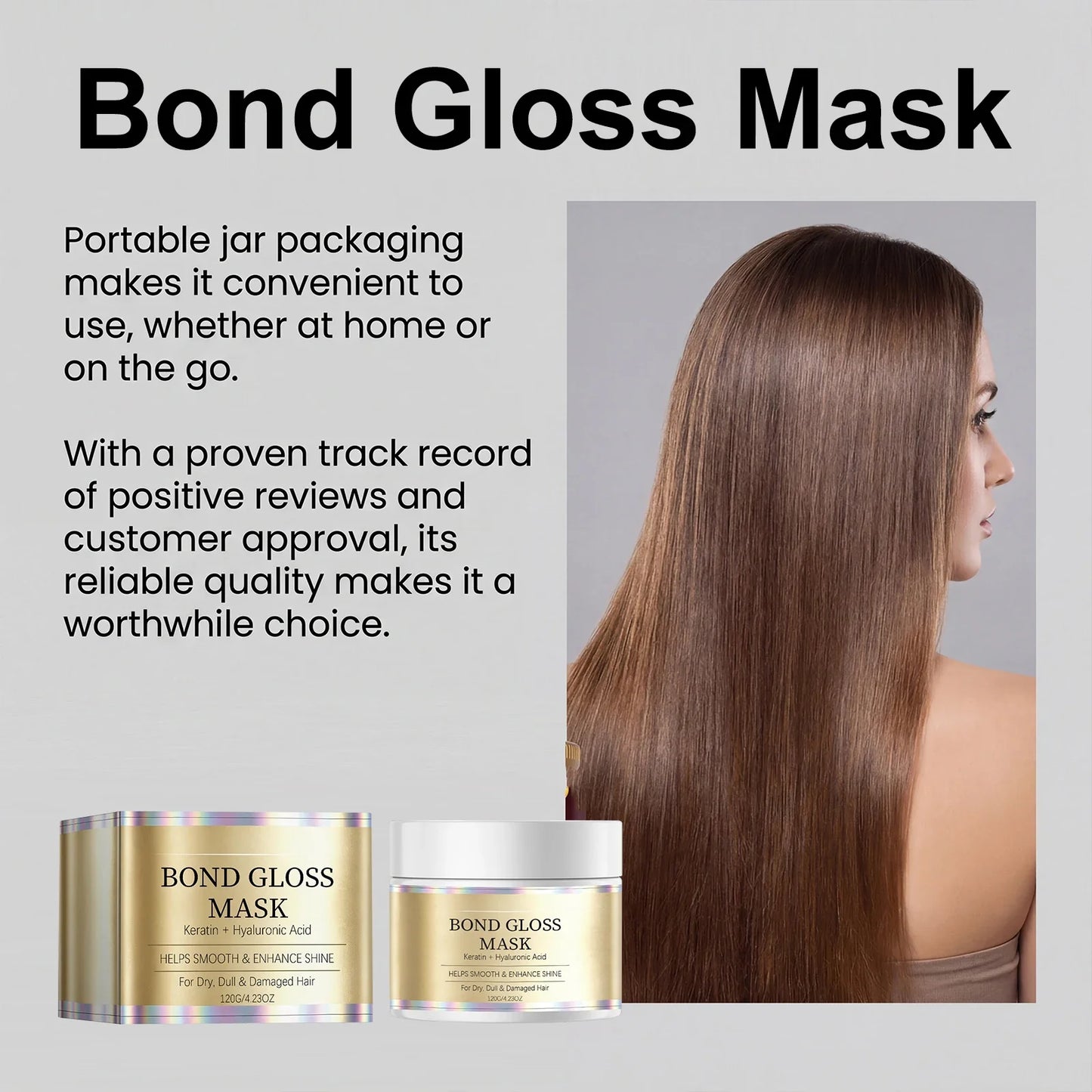 Keratin Gloss Hair Mask – Repair, Smooth & Deep Moisture