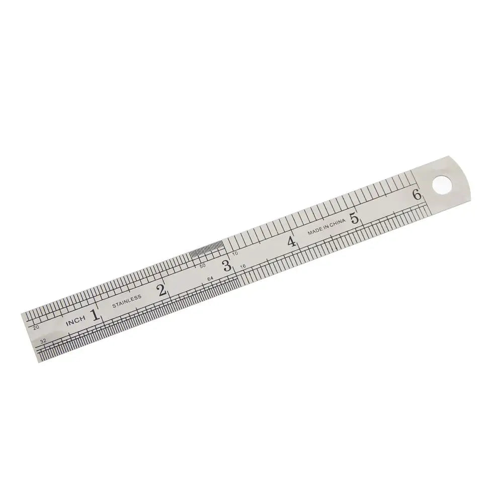 Stainless Steel Double Sided Office Accessories School Stationery Drafting Supplies Straight Ruler Measuring Tool Peaceful Pleasures Health and Wellness Silver