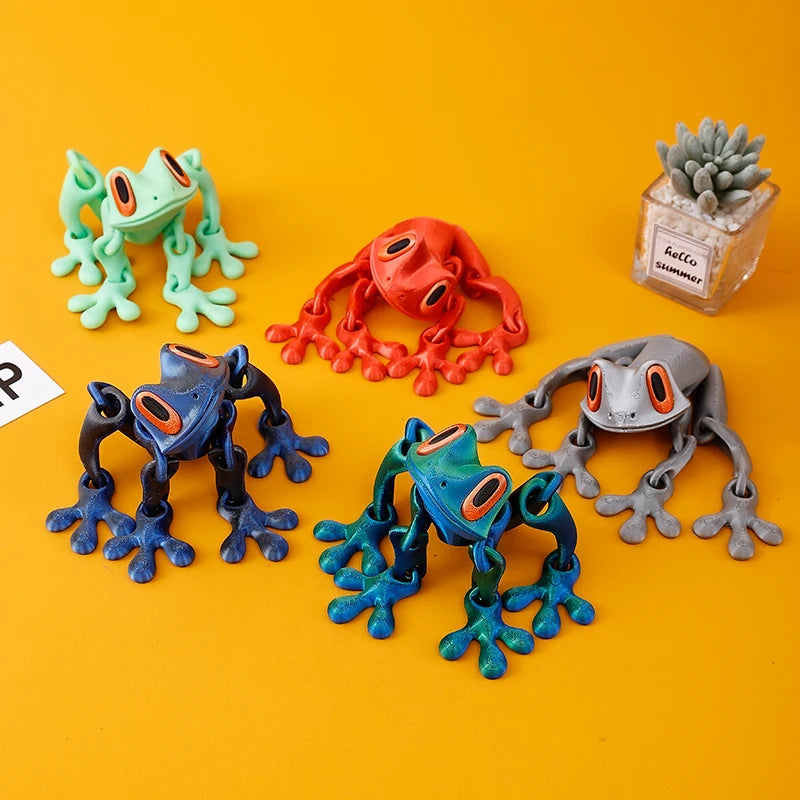 3D Printed Magnetic Frog Fridge Magnet Movable Joint mobility Glow in Dark Dragon Toy Fashionable Home decoration supplies Peaceful Pleasures Health and Wellness
