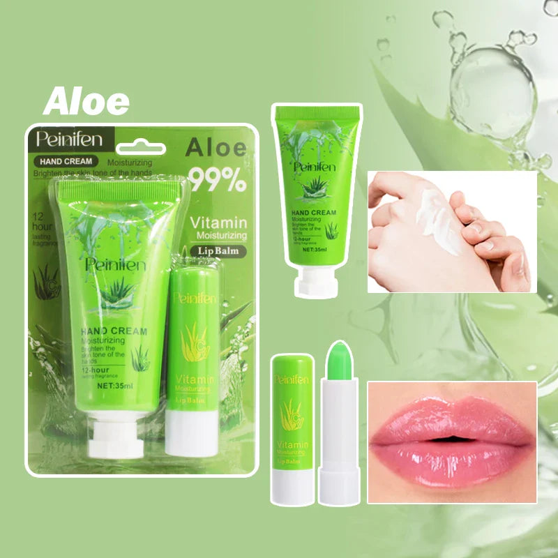 Peinifen Hand Cream & Color-Changing Lip Balm Set – Vitamin E