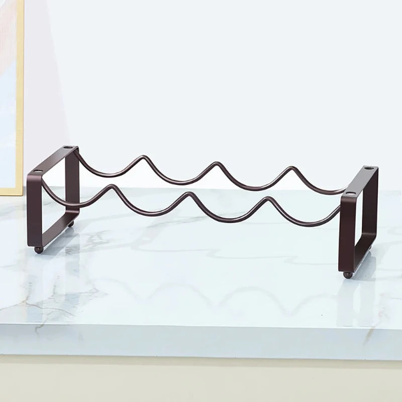 Wrought Iron Stackable Wine Rack Cute Countertop Free Standing Glasses Bottle Display Cabinet Rack Shelf For Home Kitchen Itemes Peaceful Pleasures Health and Wellness