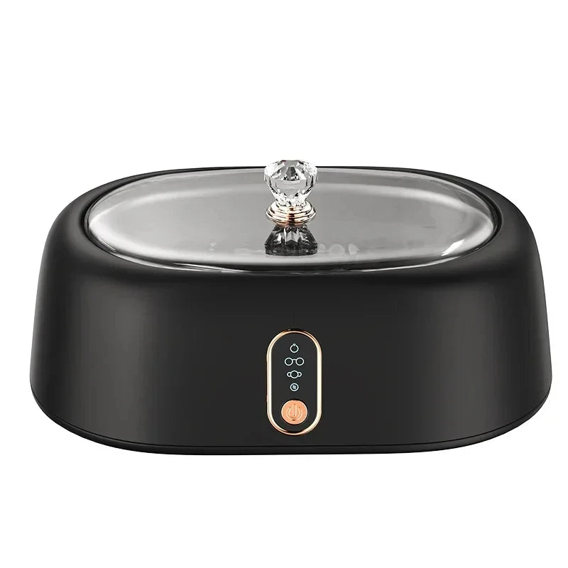 Digital Ultrasonic Cleaner Vibration Cleaning Machine Sonicator Bath for Jewelry Watch Glasses Circuit Board Parts Peaceful Pleasures Health and Wellness Black-EU