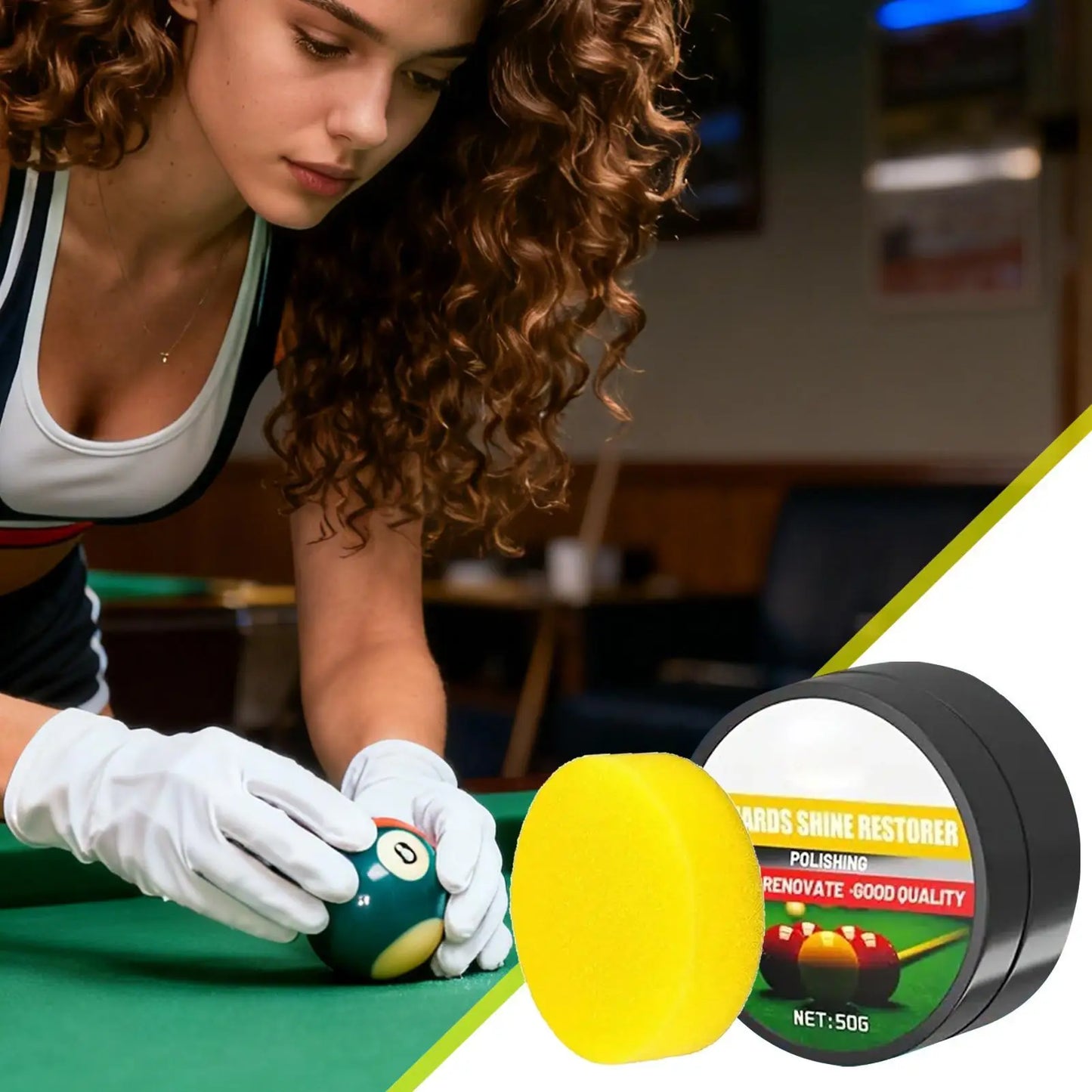 50g Billiard Ball Cleaner Wax, Cleaning & Restoring Polishes Removes Dust Dirt Grime For Pool Balls, Beginners Pro Men Women Peaceful Pleasures Health and Wellness