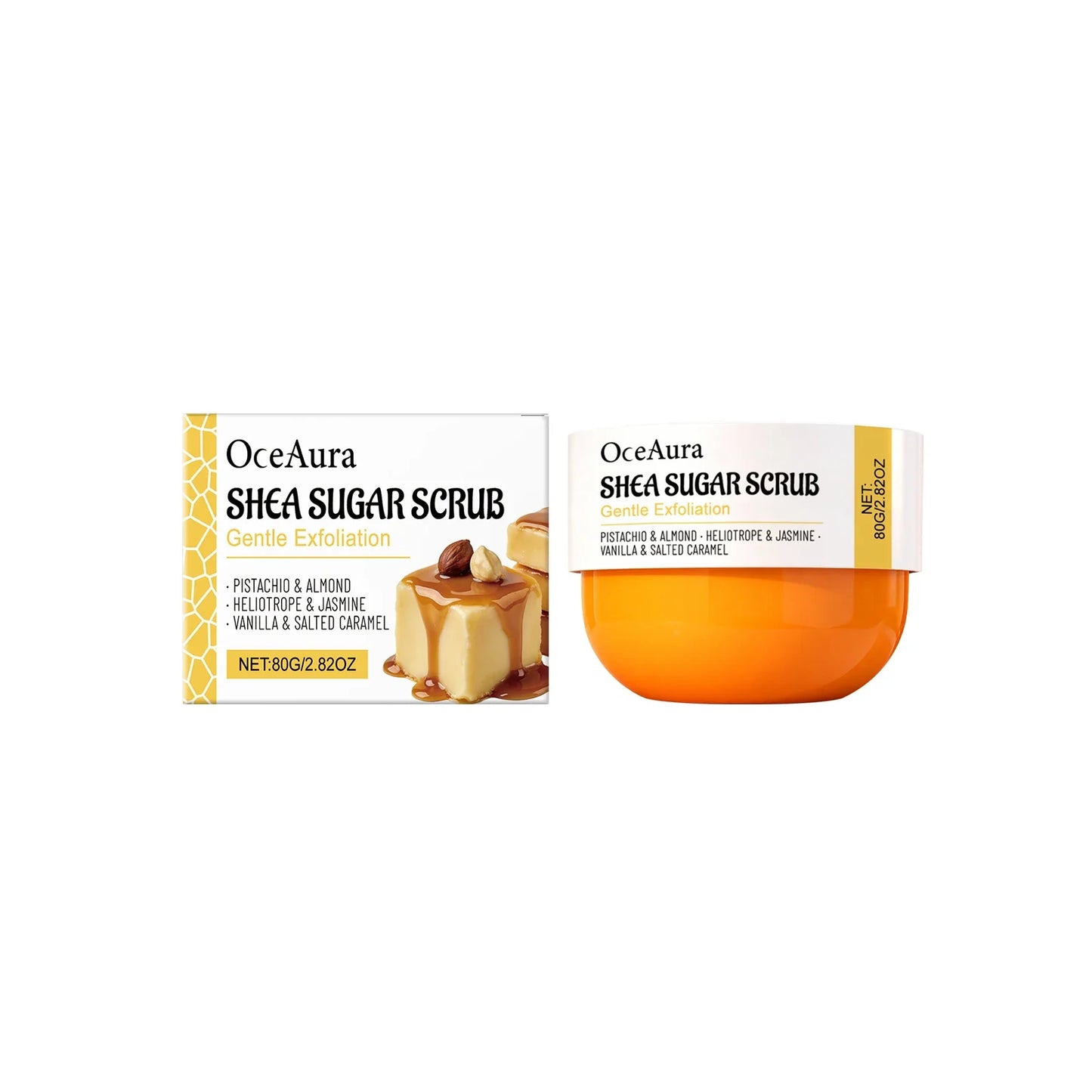 OceAura Caramel Shea Sugar Body Scrub – Deep Exfoliation 100g