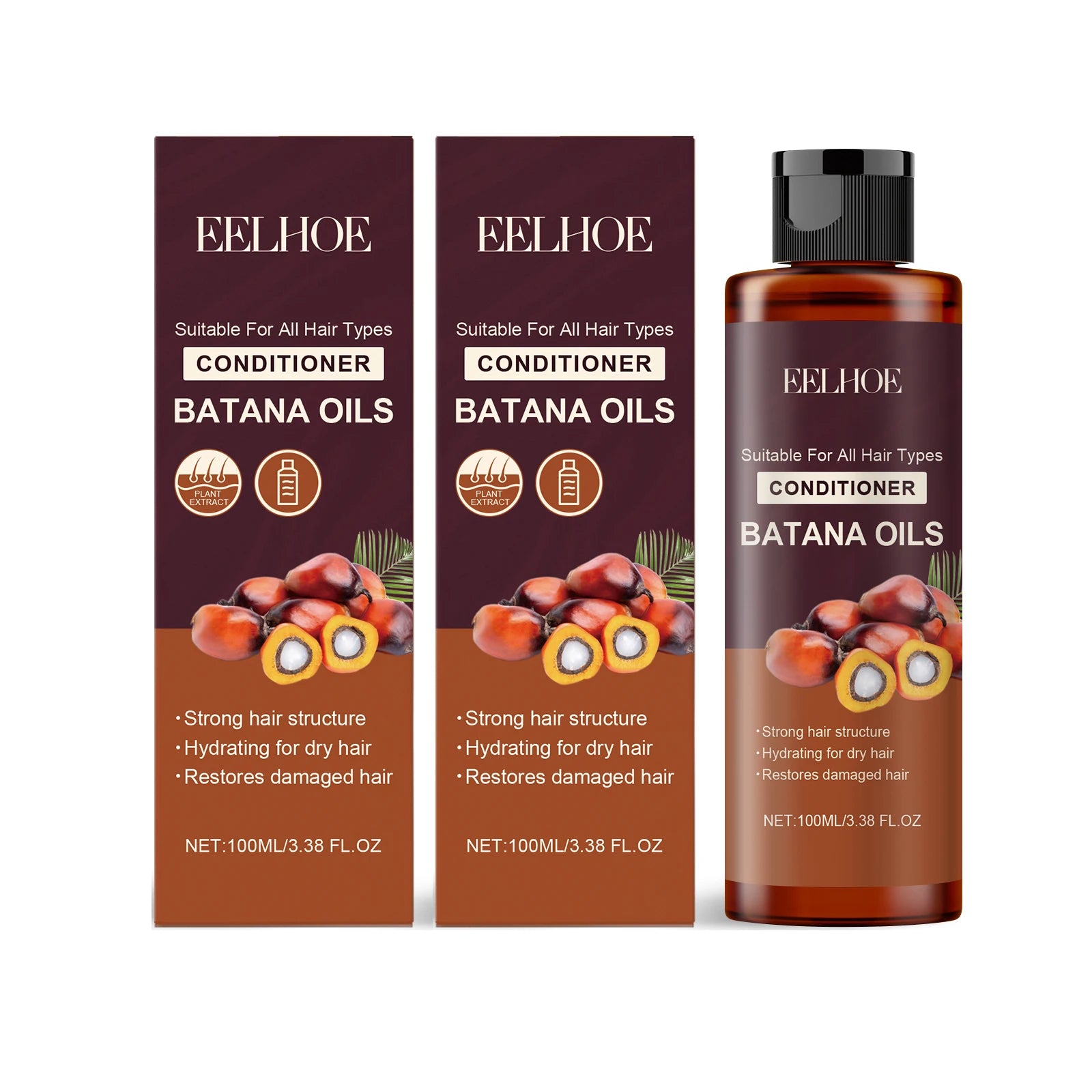 Eelhoe Batana Oil Hair Conditioner for Dry & Frizzy Hair 100ml Hair Conditioner Peaceful Pleasures Health and Wellness 2 x 100ml Boxed