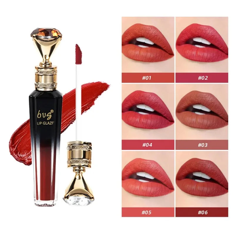 Lip Gloss Durable Moisturizing Waterproof Non-fading Non-stick Cup Color Durable Velvet Matte Lip Gloss Cosmetics For Women Peaceful Pleasures Health and Wellness