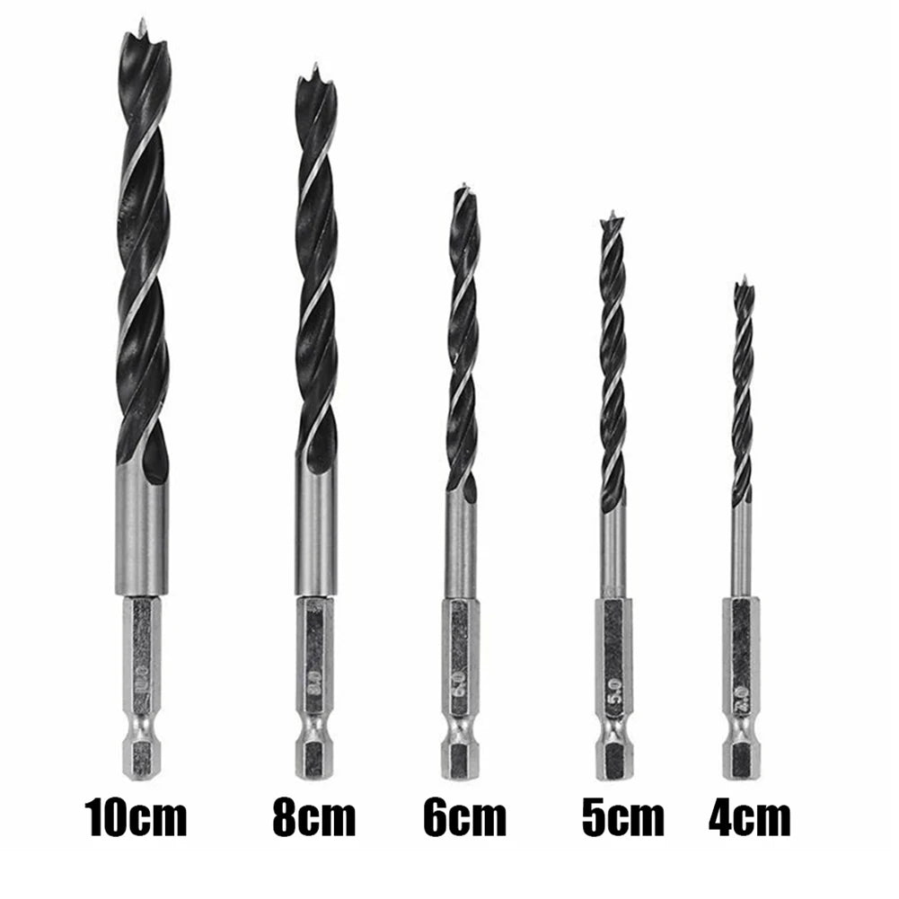 Drill Bit 4- Three Point Woodworking Bits 1 4 Hex Shank Wood HCS