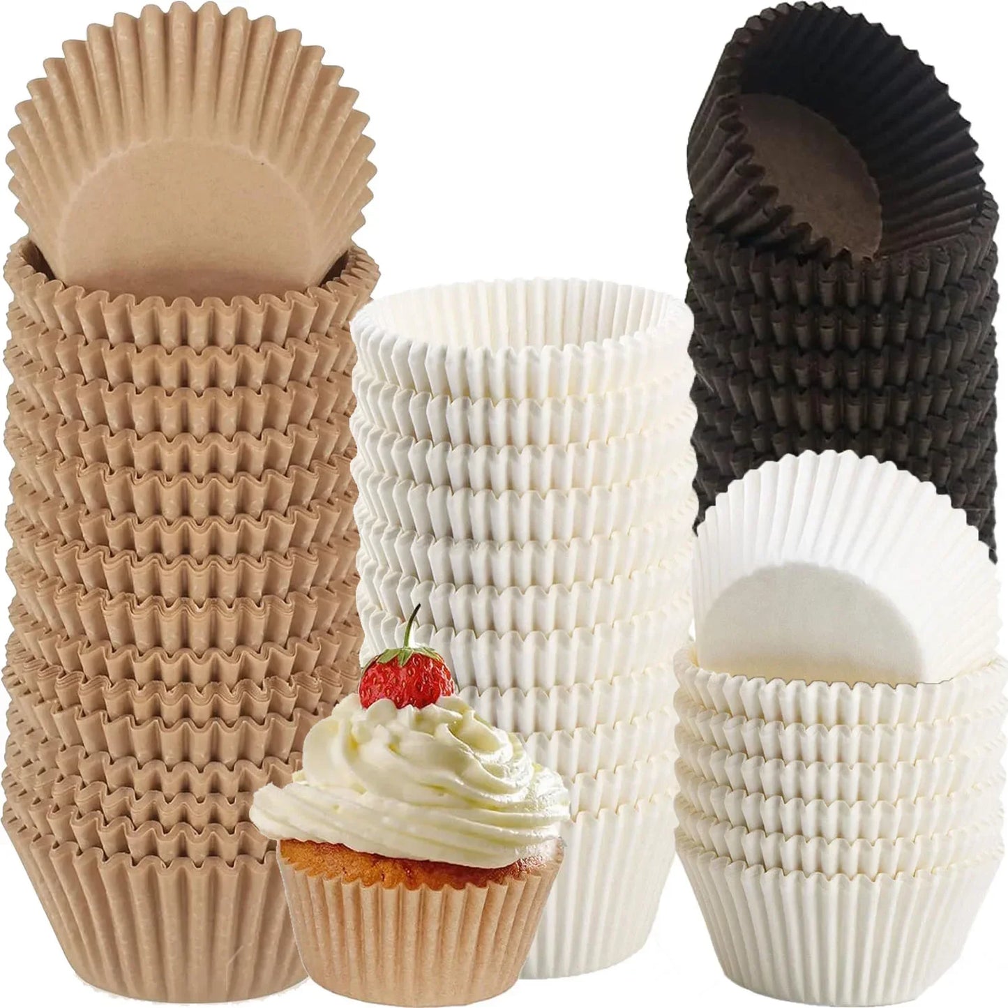 1000-Pack Greaseproof Cupcake & Muffin Liners – Food-Grade Paper Baking Cups, Oven Safe to 428°F