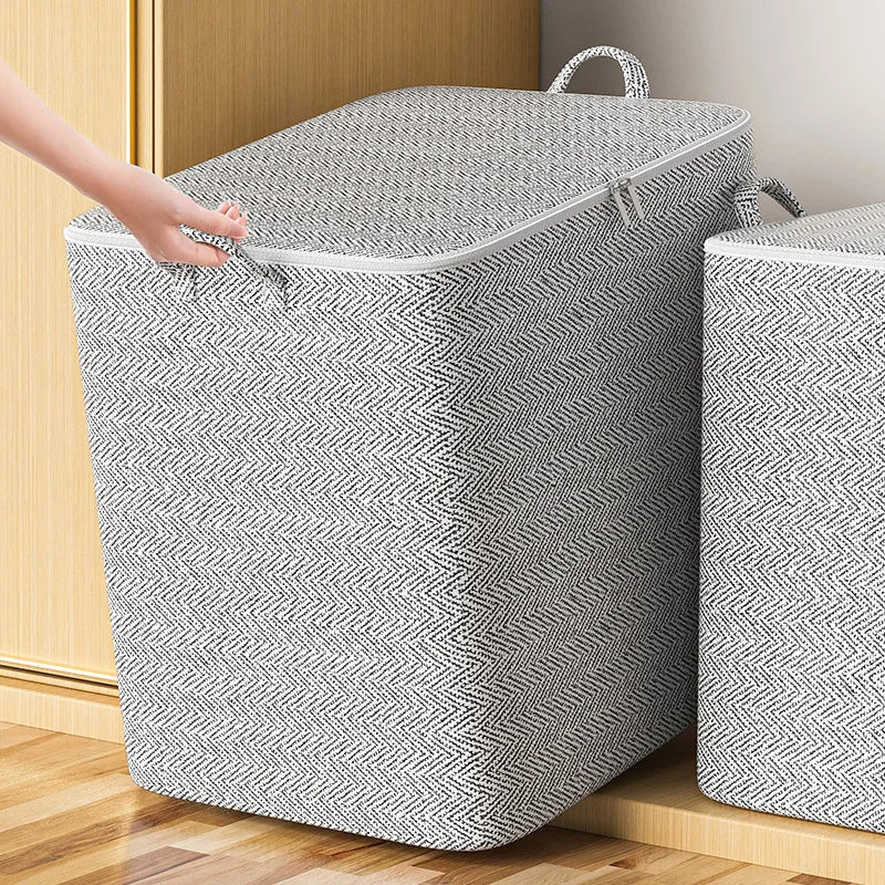 Foldable Clothes Storage Baskets with Zipper & Handle Peaceful Pleasures Health and Wellness