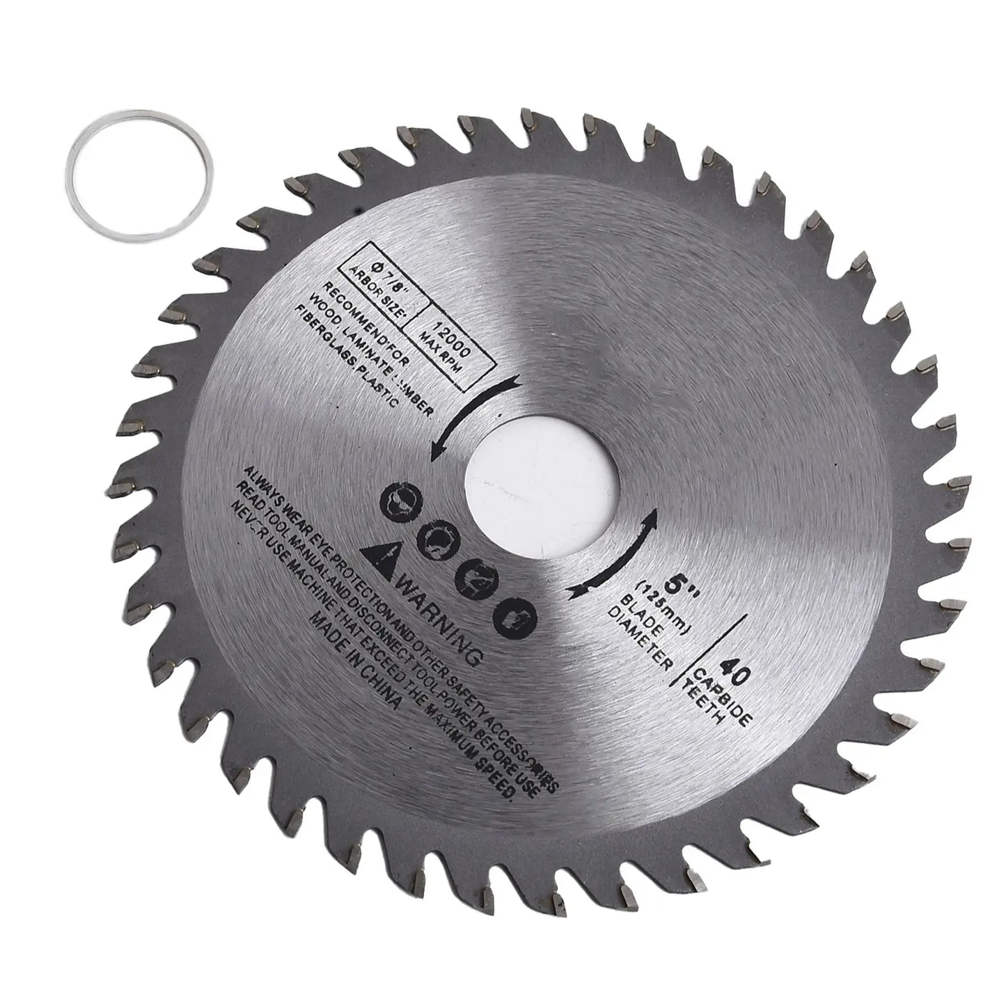 5" Carbide-Tipped Circular Saw Blade 125mm 40T 1" Bore Wood