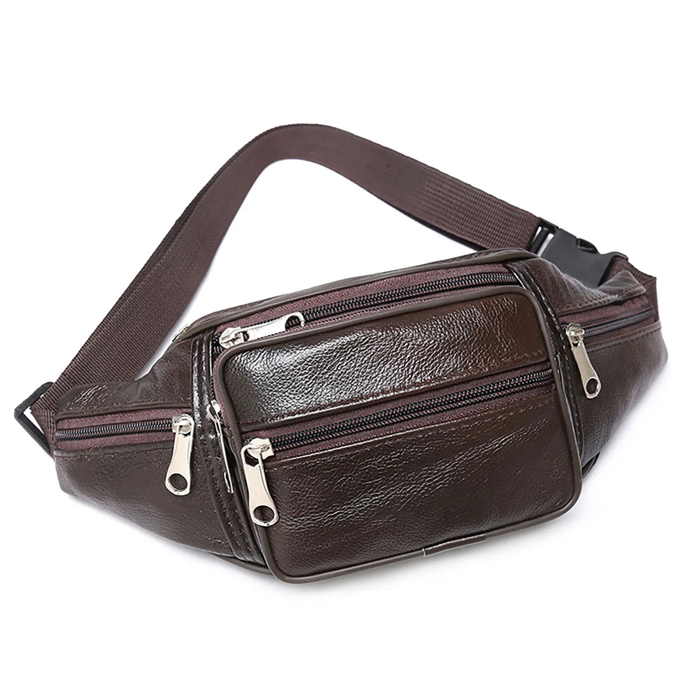 Unisex Crossbody Bags Fanny Pack Multi-pocket Shoulder Bag with Zipper Closure Gifts for Men Women Cross Body Peaceful Pleasures Health and Wellness Coffee