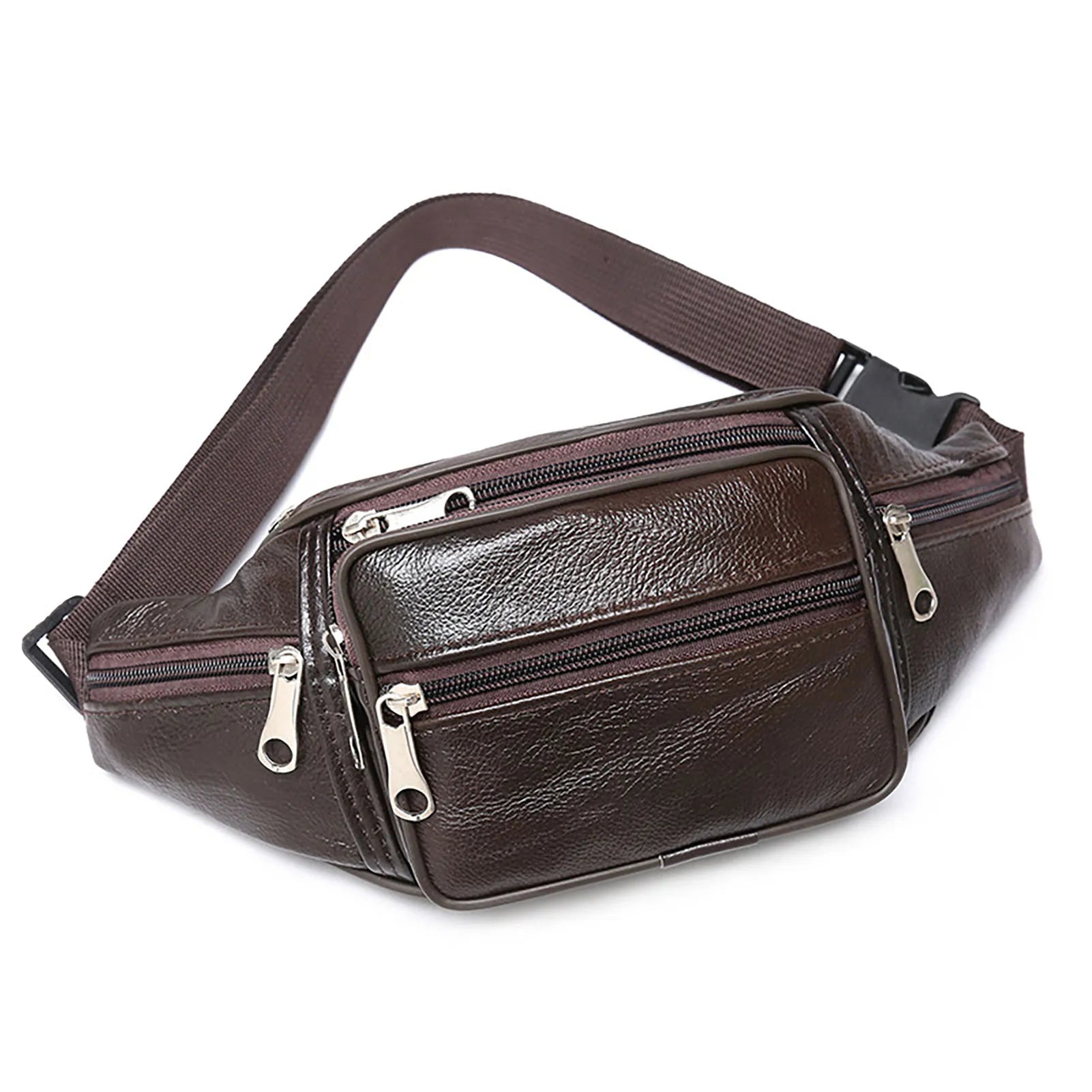 Unisex Crossbody Bags Fanny Pack Multi-pocket Shoulder Bag with Zipper Closure Gifts for Men Women Cross Body Peaceful Pleasures Health and Wellness Coffee