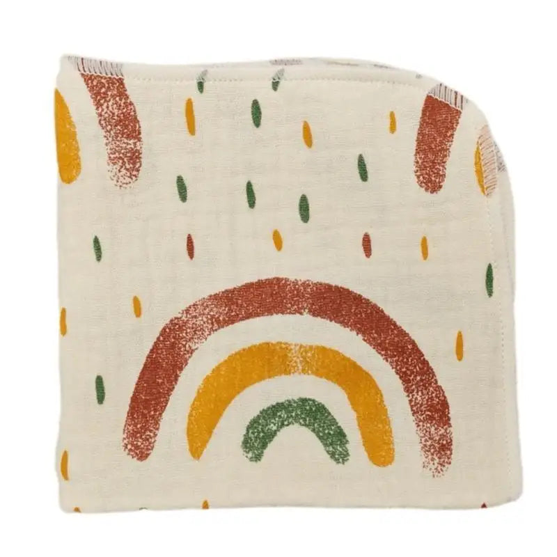 4-Layer Baby Cotton Burp Cloths | Cartoon Print Washcloths