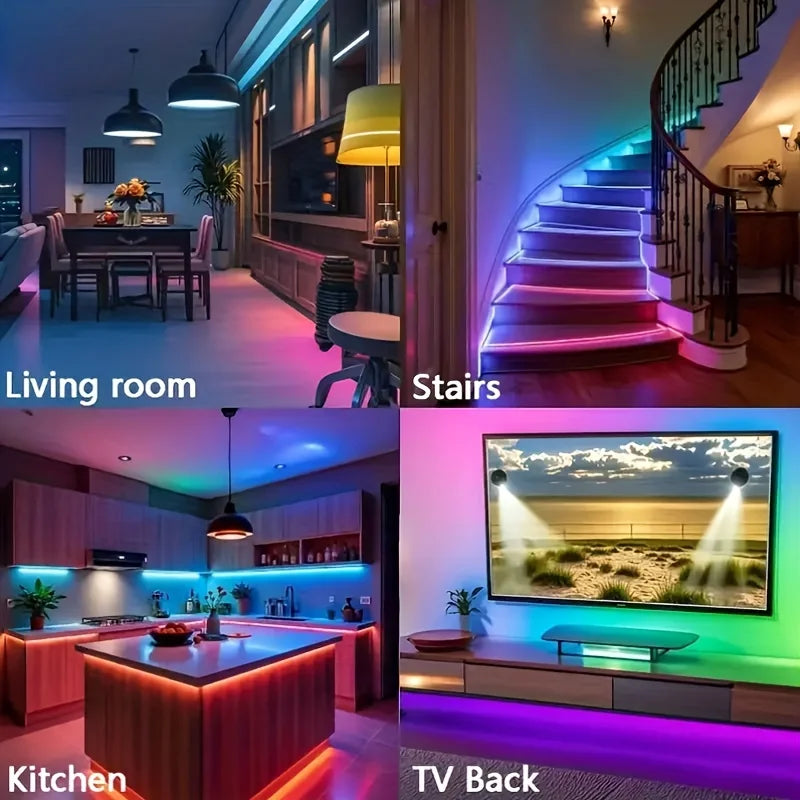 RGBIC LED Strip Lights | App & Remote Music Sync Color Changing