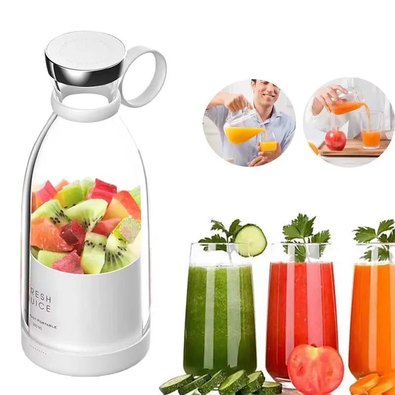 Outdoor Fresh Juicer 350ml 4 Blades USB Rechargeable Personal Smoothie Mini Blender Portable Blender Peaceful Pleasures Health and Wellness