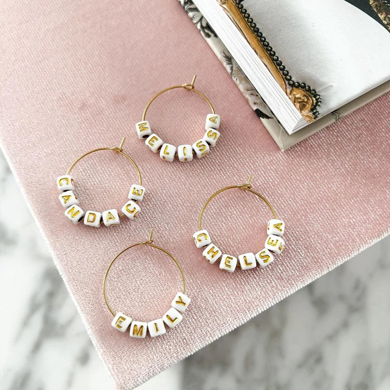 4pcs Personalized Wine Glass Charms | Bachelorette Party Favor