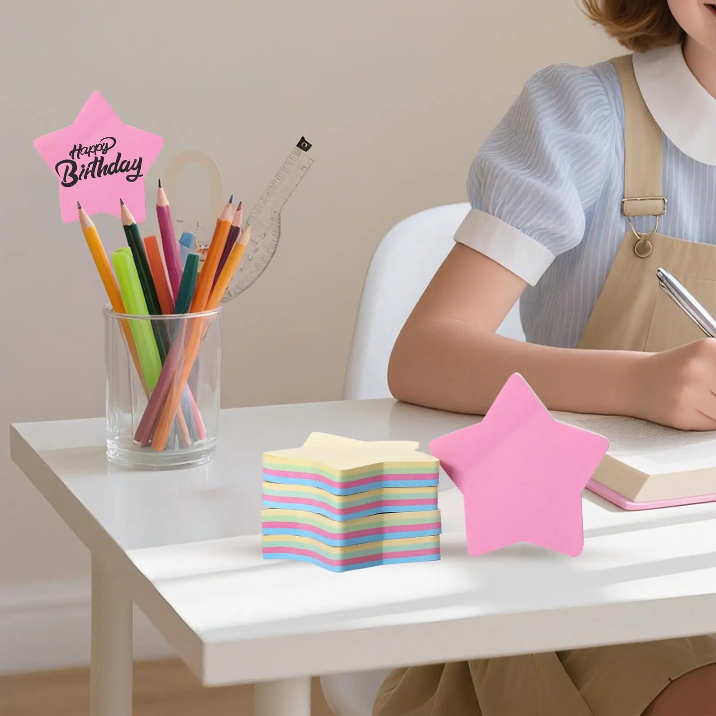 500 Sheets/5pack Cute Sticky Notes Colorful Adhesive Memo Pads Bulk Note Taking for Journaling, Office School Home Planning Peaceful Pleasures Health and Wellness